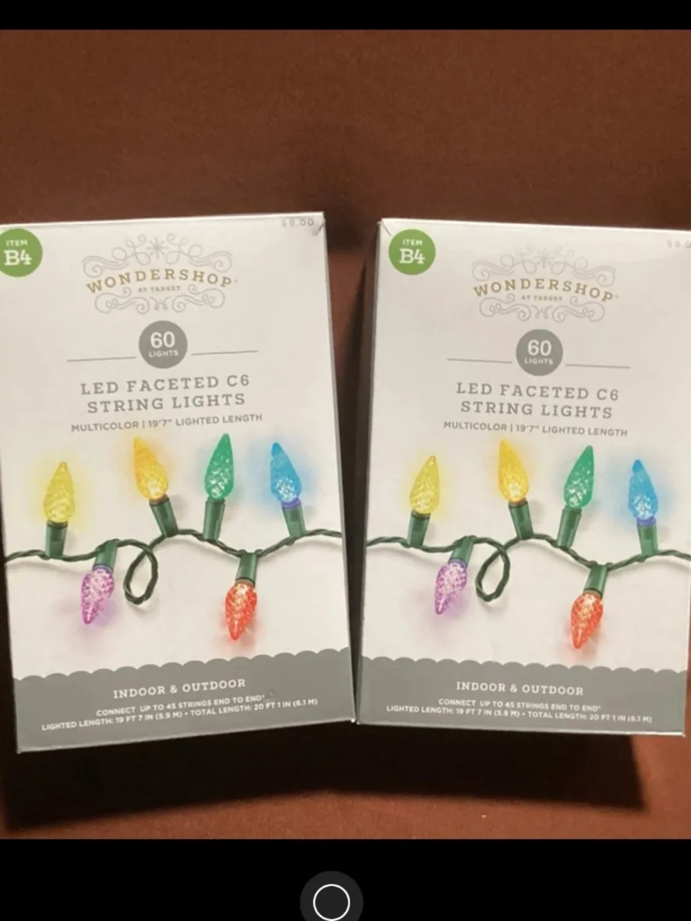 Wondershop Christmas LED Faceted C6 String Multi-Color Lights Bundle